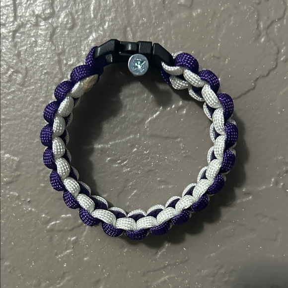 2wenty8 Jewelry - Handmade Paracord Braided Bracelet with Purple and White | Pick Your Size